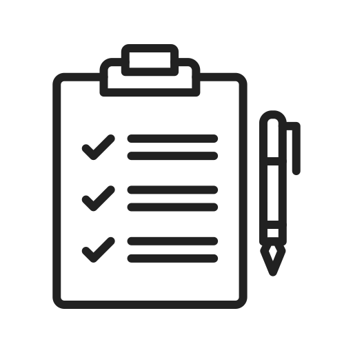 Agenda icon representing early preparation of logistics documentation
