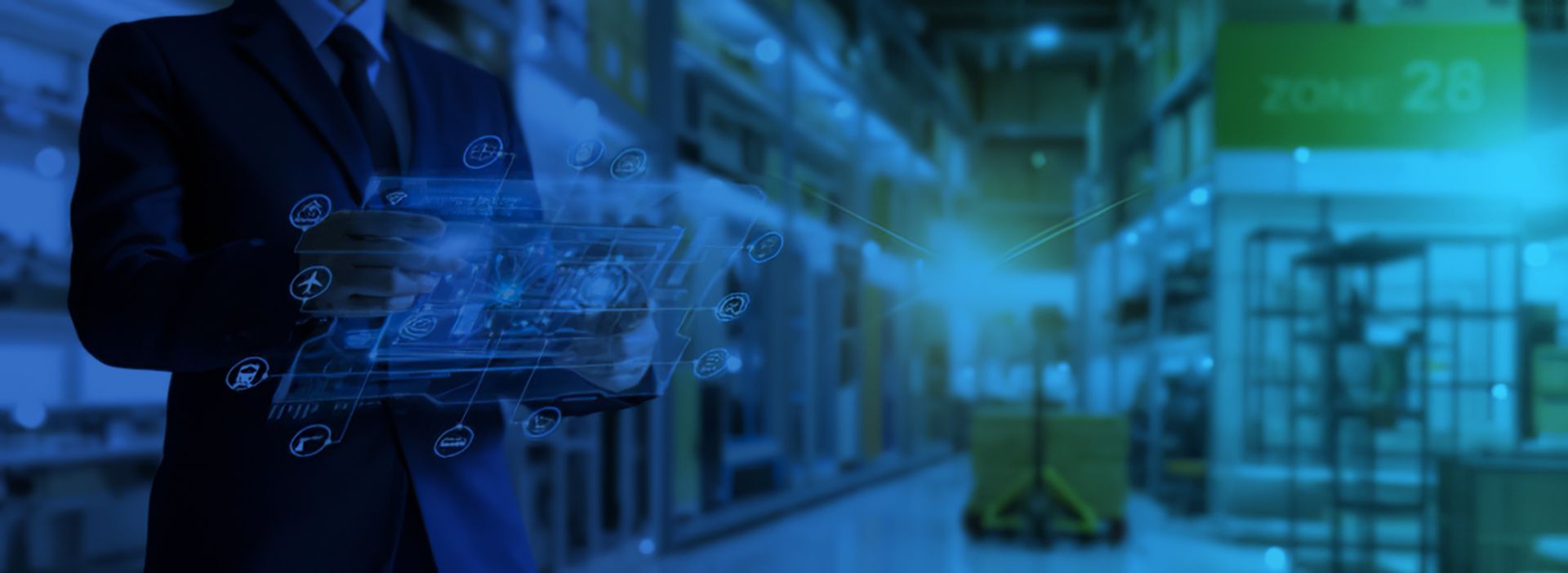 Warehouse corridor prepared for inventory management and staged materials